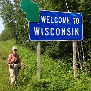 Ruth Bennett McDougal Dorrough; NCT; Hoyt Rd; Michigan/Wisconsin Border; Saxon, WI
sign Welcome to Wisconsin