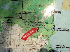 map NCT; W Tahquamenon Trail; Tahquamenon River; Paradise, MI