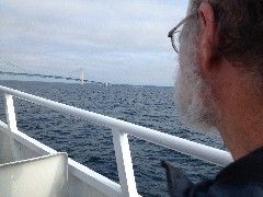 MAcinac Bridge; Dan Dorrough; Lake Huron on the way to Macinac Island; Macinaw, MI