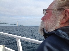 Macinac Bridge; Dan Dorrough; Lake Huron on the way to Macinac Island, MI