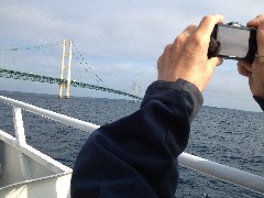 Macinac Bridge; Dan Dorrough; Lake Huron on the way to Macinac Island, MI