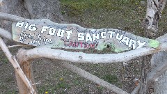 Big Foot Sanctuary sign near Twin Waterfalls; Hiking; NCT; Michigan; Pictured Rocks Outing