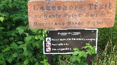 sign Lakeshore Trail; Au Sable Point; Hurricane River; Hiking; NCT; Michigan; Pictured Rocks Outing