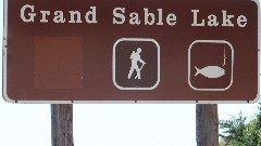 sign Grand Sable Lake; Hiking; NCT; Michigan; Pictured Rocks Outing