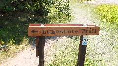 sign Lakeshore trail; Hiking; NCT; Michigan; Pictured Rocks Outing