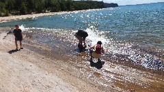 Mikie Kuhman; Betty Randall; NCT Lakeshore Trail near mosquito river; Michigan; Pictured Rocks Outing