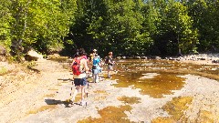 Betty Randall; Erik Ophaug; Ruth Bennett McDougal Dorrough; Beth Keloneva; NCT Lakeshore Trail near mosquito river; Michigan; Pictured Rocks Outing