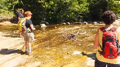 Chad Wilde; Beth Keloneva; Betty Randall; NCT Lakeshore Trail near mosquito river; Michigan; Pictured Rocks Outing