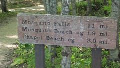 sign Mosquito Falls; Mosquito Beach; Chapel Beach; NCT; Michigan; Pictured Rocks Outing