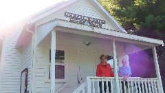 Beth Keloneva; Ruth Bennett McDougal Dorrough; Hiking; 
Birch Grove Schoolhouse; Michigan; White Cloud; cabin