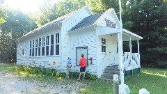 Ruth Bennett McDougal Dorrough; Beth Keloneva; Hiking; 
Birch Grove Schoolhouse; Michigan; White Cloud; cabin