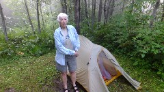 Joan Young; tent; Nordic Ski Center; Lismore Rd; Duluth MN