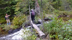 Derrick Passe; Ruth Bennett McDougal Dorrough; log bridge; NCT/Kek; Kekekabic Trail Ely MN