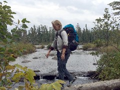 Cheryl Passe; Log bridge; NCT/Kek; Kekekabic Trail MN