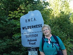 Mary Coffin; NCT; Minnesota; Border Route
sign B W C A Wilderness
Superior National Forest