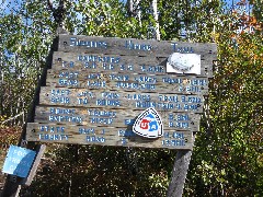 sign Superior Hiking Trail
Campsites 2 0 3 4 4 6 5 4 mi
West Jet Twin Lakes Trail
Bean Lake Overlook 
East Jet Twin Lakes Trail
Spur to Round Mountain
Mount Trudee
Baptism river
State Highway 1
Country Road 5