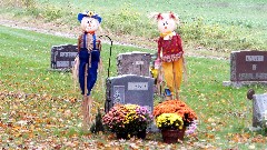 Graveyard with scarecrows NCT; New York; Adirondacks; Eastern Adirondacks