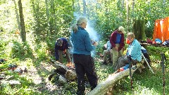 Paul Sertillo; Ruth Bennett McDougal Dorrough; Peggy Whaley; Mary Coffin; our campground at Horn Lake; NCT; New York; Adirondacks; West Central Wilderness Area