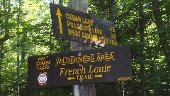 sign Cedar Lake; Pillsbury LAke; West Canada Lake; French Louie Trail; 
Hiking; NCT; New York; West Canada Wilderness;