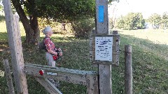 Ruth Bennett McDougal Dorrough; Cattle Pasture Ahead sign; Hiking; NCT; New York; Link Trail