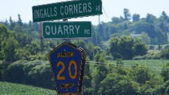 Ingalls Corners Road; Quarry Road; sign; Hiking; NCT; New York; Link Trail