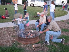 roasting marshmallows @ NCT Conference; Riverbend Farm Valley City North Dakota