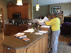 Lois Judd; stuffing envelopes for the NCTA conference in Fargo