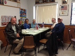 Sam Bonifas; Cheryl Winningham; Nancy Buchman; Ruth Bennett McDougal Dorrough; Dan Dorrough; Daryl Smith; VFW meeting Hall Delphos OH; BT