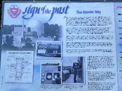 NCT Great Miami River Trail; Piqua Ohio; BT
sign sign of the past; The Atomic City