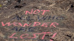 sign NOT ALL WHO WANDER ARE LOST; NET