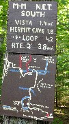 map/sign M-M NET South
Vista 1 4 mi
Hermit Cave 1 9
+ loop 4 2
Rt 2 3 8 mi